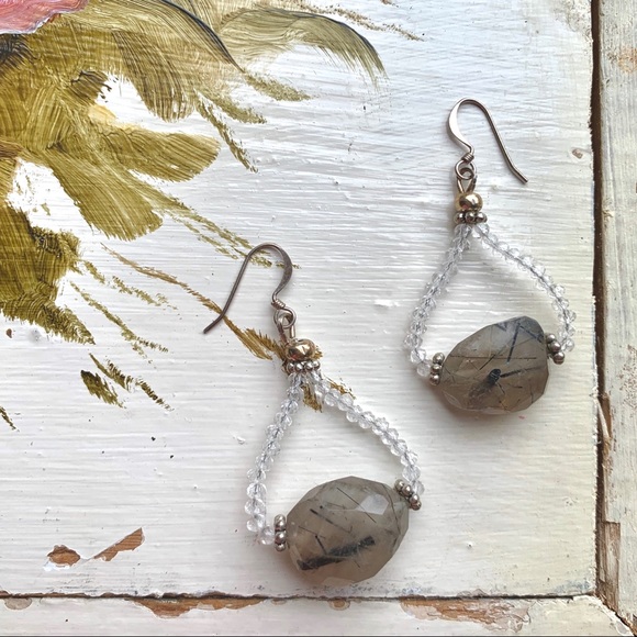 Gabriella Designs Jewelry - Handmade tourmalated quartz and crystal earrings